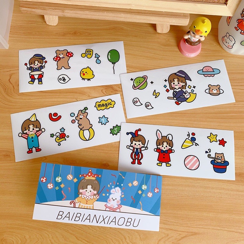 Set 4 miếng sticker trang trí bàn học, bàn làm việc