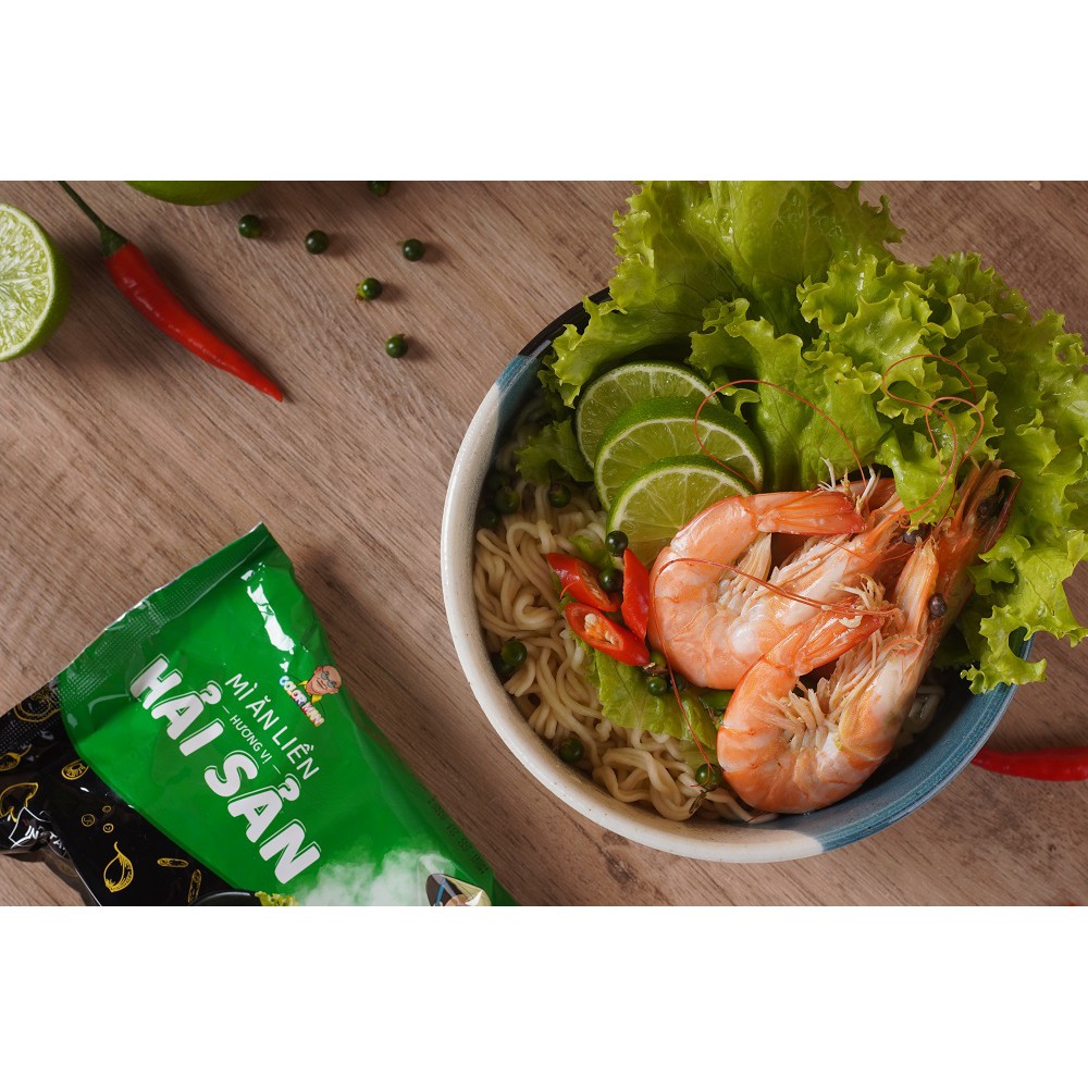 Mì Gói Hải Sản Color Man  từ khoai tây, bột gia vị hải sản thanh đạm với sợi mì dai ngon tròn vị | BigBuy360 - bigbuy360.vn