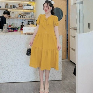 Váy bầu thời trang thiết kế V212 chất lụa hàn siêu mát