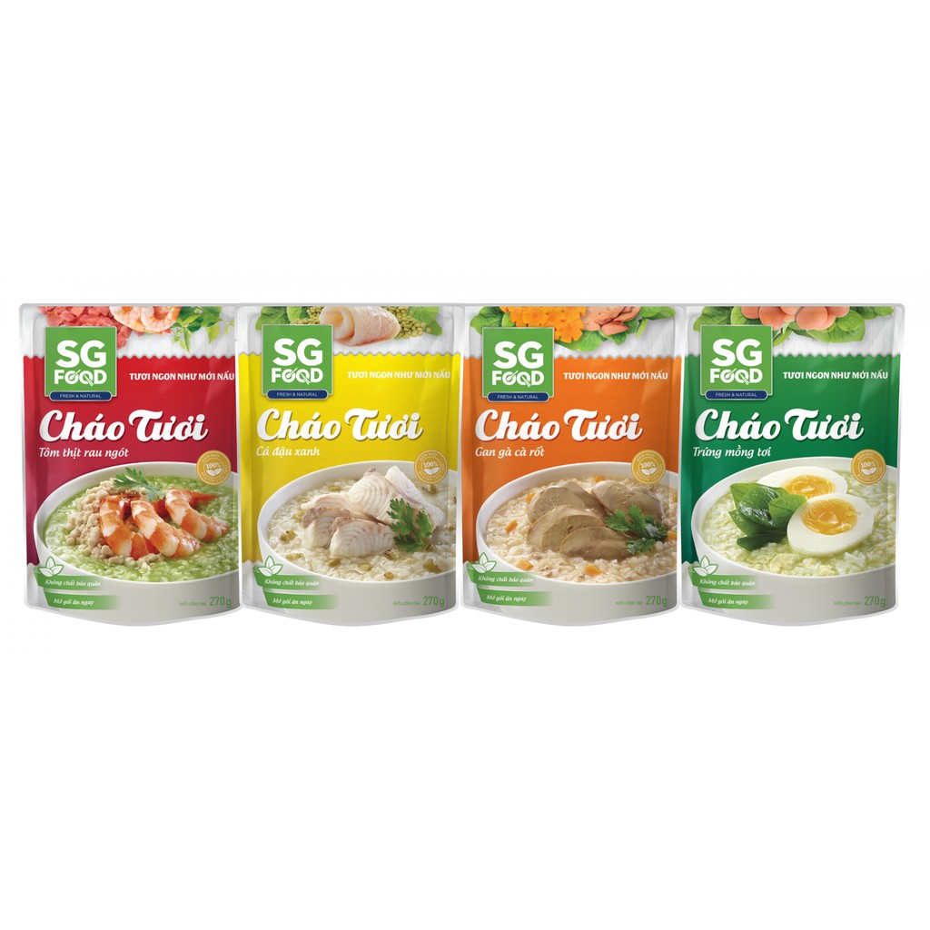 (Date mới) Combo 10 gói cháo tươi Sài Gòn Food 270g