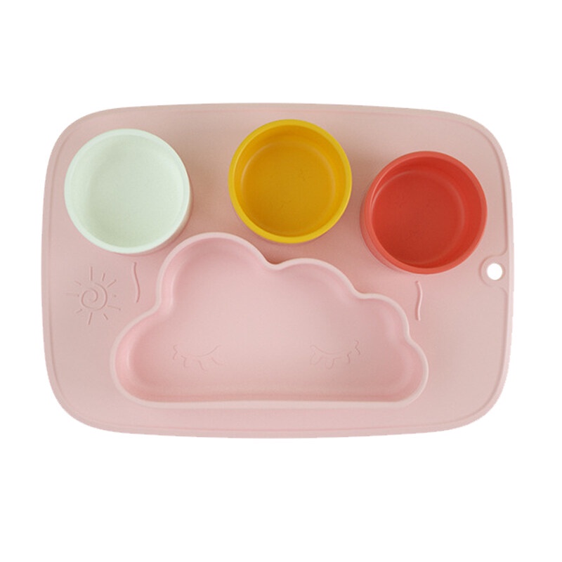 【MAMIMAMIHOME】Khay ăn Dành Cho Em Bé Có Giác Hút Có Thể Rửa Sạch