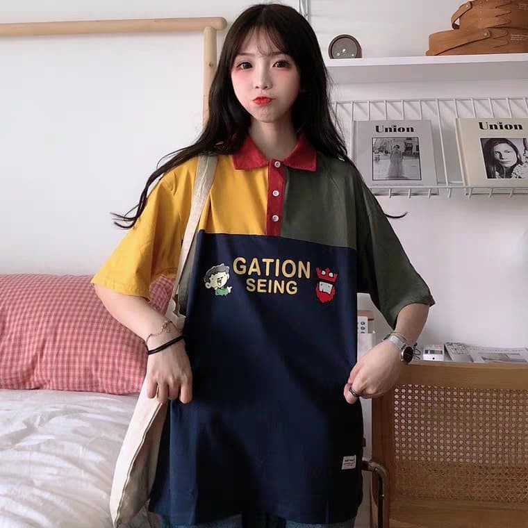 ORDER | ÁO PHÔNG CỔ POLO ULZZANG FORM RỘNG TAY LỬNG PHỐI NHIỀU MÀU