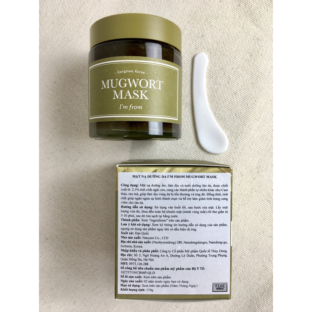 Mặt nạ ngải cứu I'm from làm dịu da sau mụn, da kích ứng I’M FROM Mugwort Mask 110g