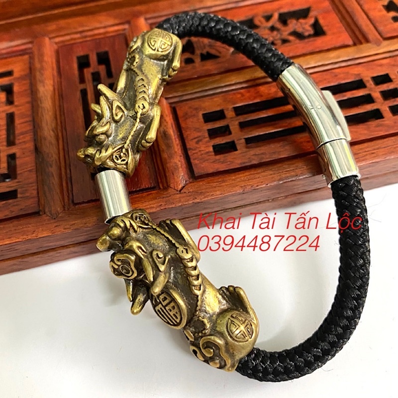 Vòng tay tỳ hưu bằng đồng trừ tà , mang bình an và tài Lộc cho nam