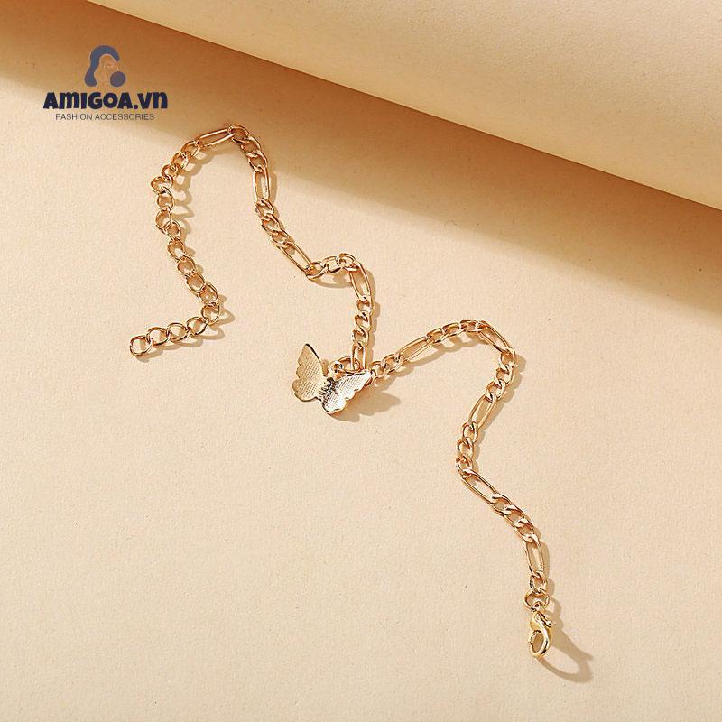 ✨✨Lắc Chân Mặt Hình Bướm Chất Liệu Hợp Kim Phong Cách Retro Đơn Giản