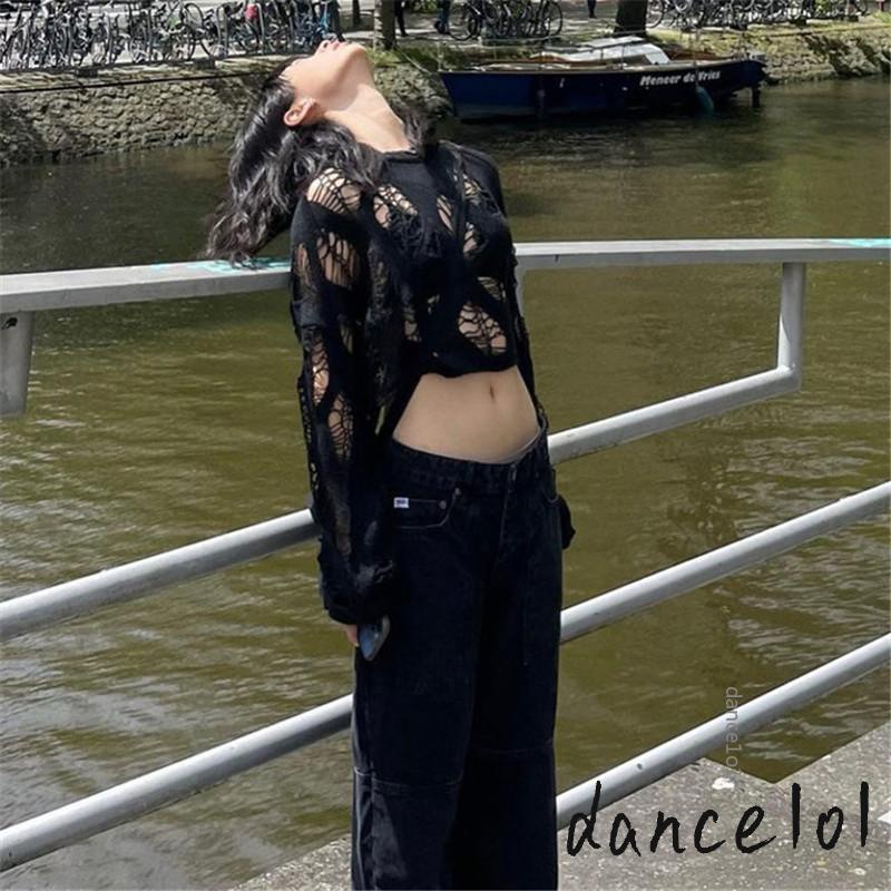 Áo Dệt Kim Nữ Tay Dài Cổ Tròn Màu Trơn 1O1