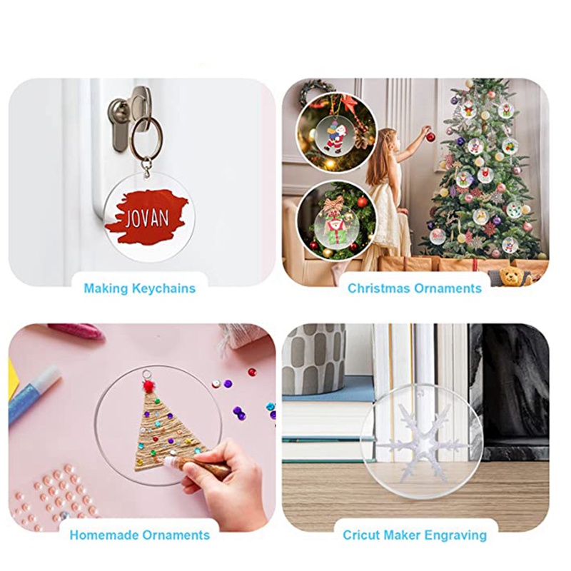 Set 30 Móc Khóa Acrylic 0.080Inch 1 / 12 Inch Màu Đỏ Cho Giáng Sinh