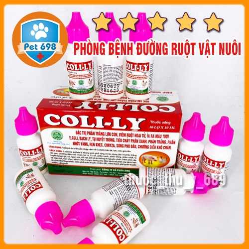 COLI LỴ 10ml Phòng vào chữa bệnh đường ruột trên chó, mèo, thú cảnh, thỏ con, gà đá, gà cảnh