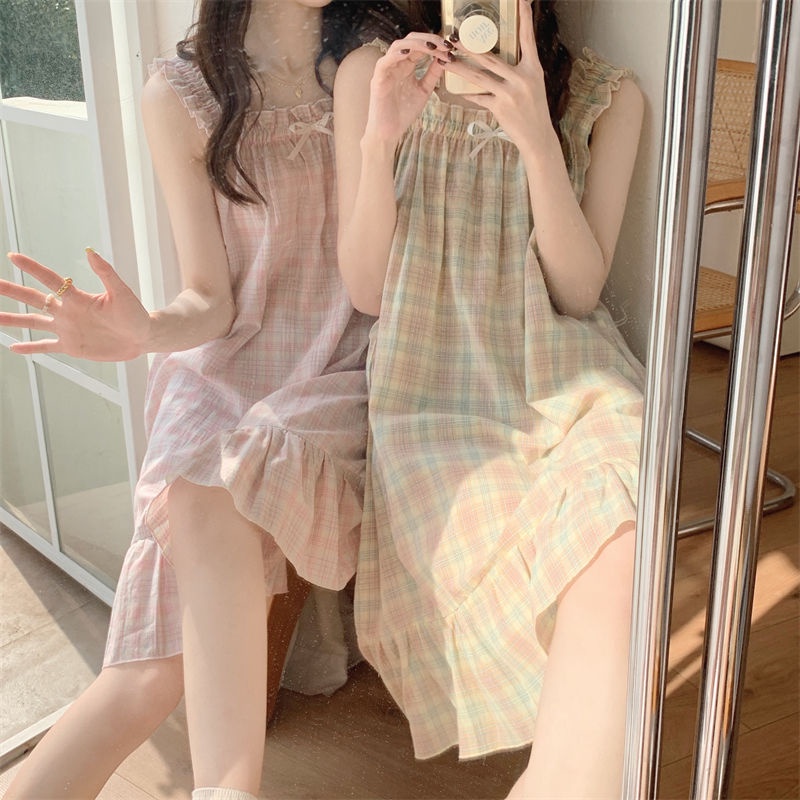 Đầm Ngủ Hai Dây Mỏng Kiểu Dáng Mới Thời Trang Mùa Hè Cho Nữ