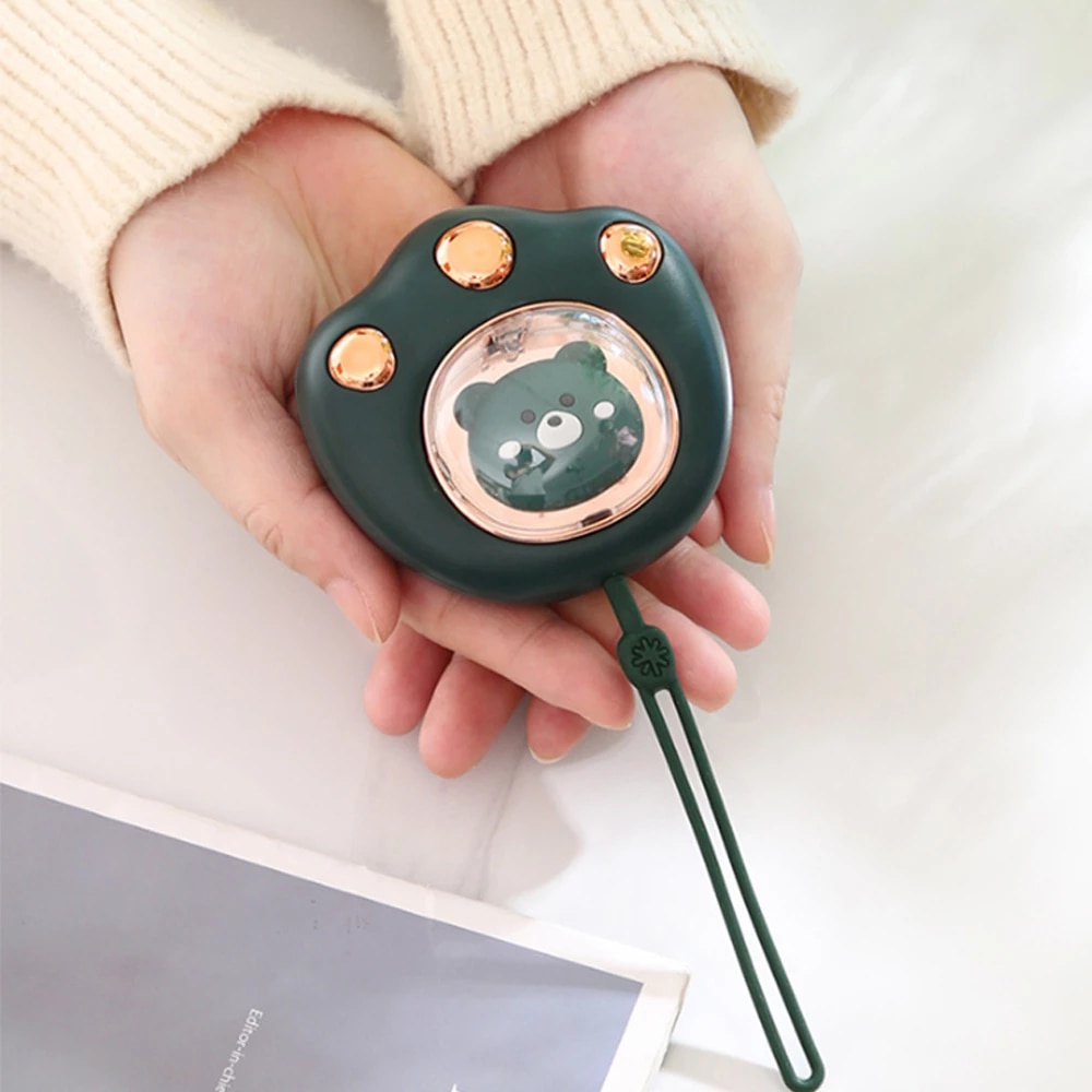Máy Sưởi Ấm Mini Cầm Tay hình chân gấu Siêu Đáng Yêu 2 in 1 đa năng tiện lợi - Dung lượng Pin 2400mAh