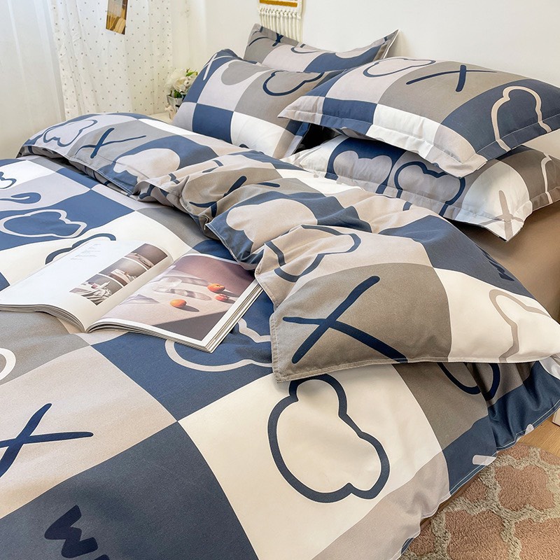 Bộ chăn ga gối cotton poly - Mẫu gấu X.0
