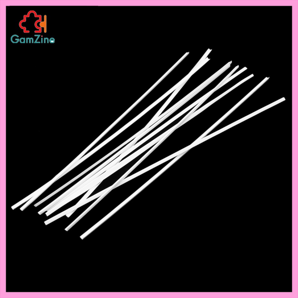 GamZine 10x ABS Plastic L-shaped Bar Rod Architectural Model Making White 3x3x250mm