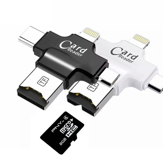 Đầu Đọc Thẻ Nhớ Micro SD TF Cho Android IPhone 7 6s 8 Plus 4in1