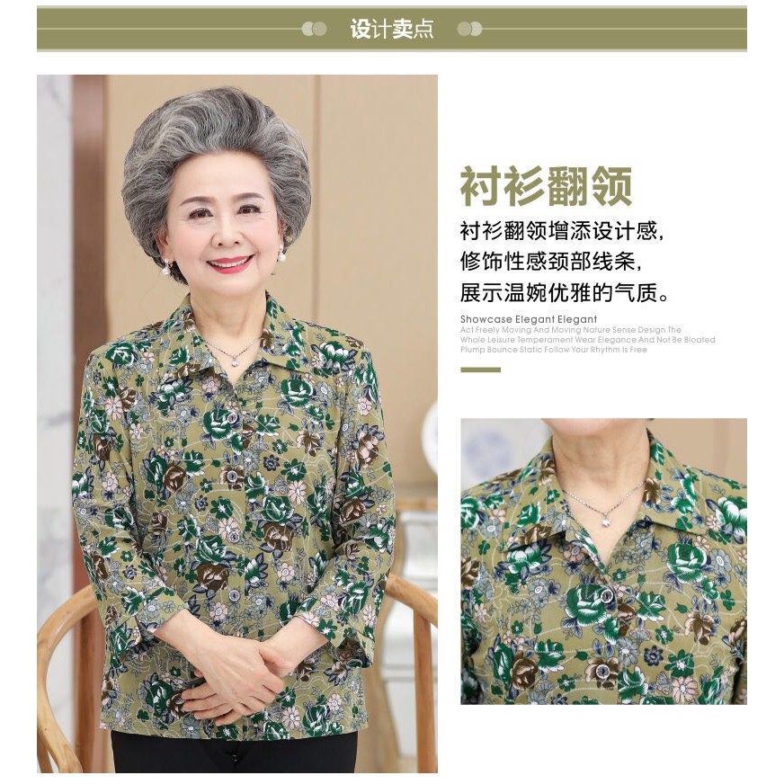 Áo vải lụa tay lửng in hoa thanh lịch hợp thời trang cho nữ 60-90 tuổi