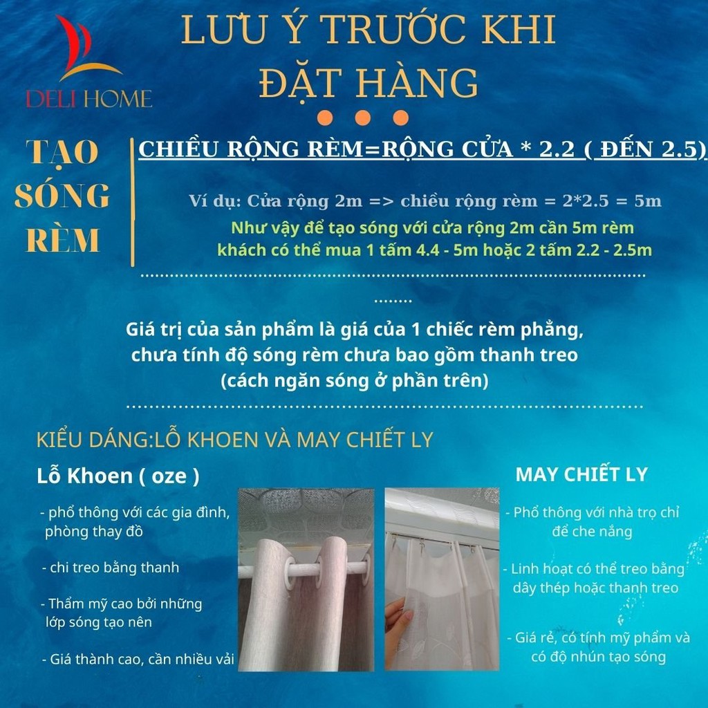 Rèm Cửa Sổ Chống Nắng DELIHOME, Màn Cửa Chung Cư Cản Nhiệt Chất Liệu Gấm Cao Cấp