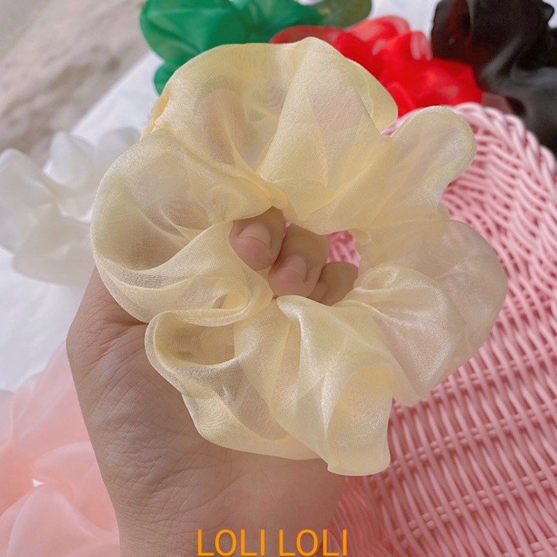 Scrunchies cột tóc voan kính siêu dễ thương [FREE SHIP]