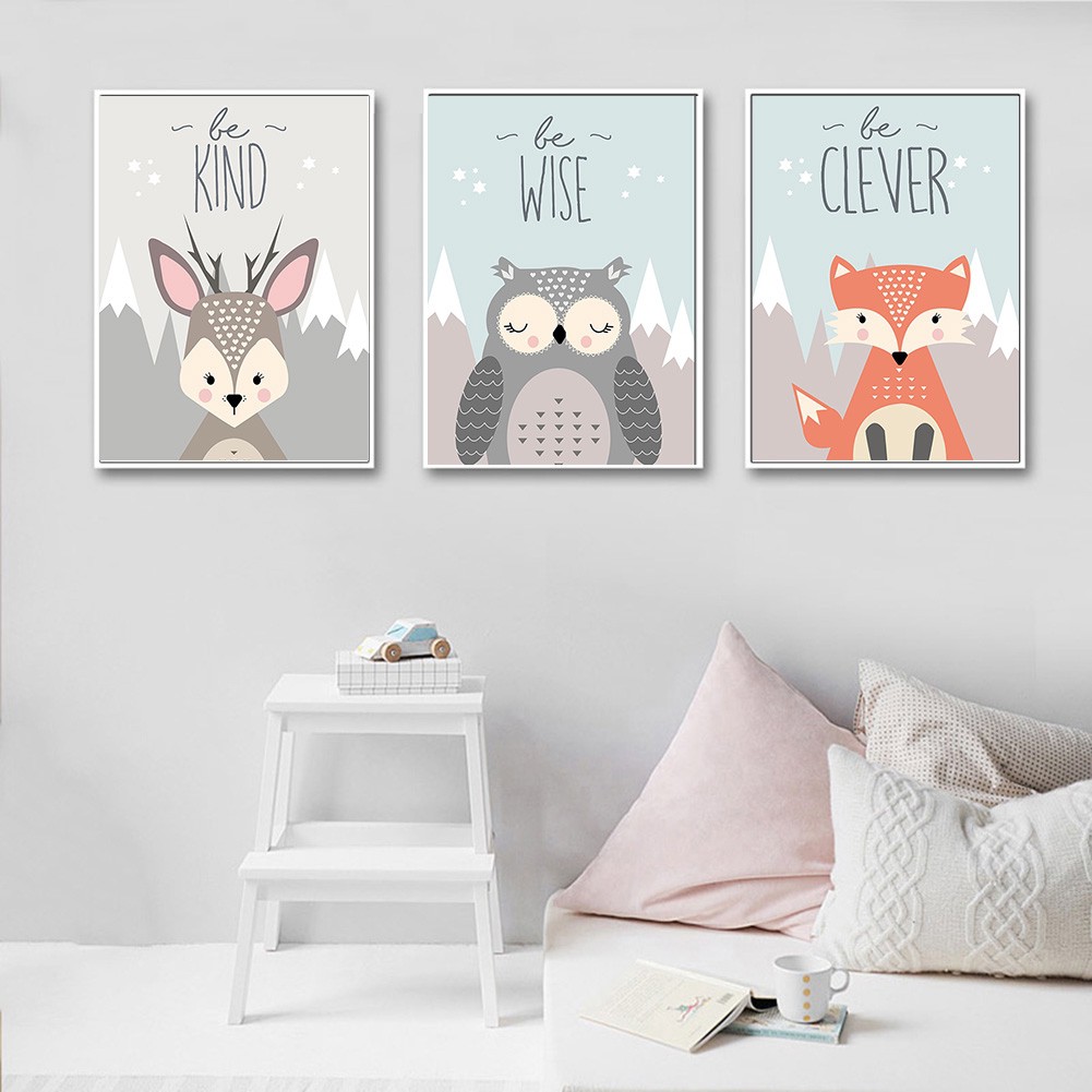 Tranh vải canvas hình động vật hoạt hình trang trí nội thất | BigBuy360 - bigbuy360.vn