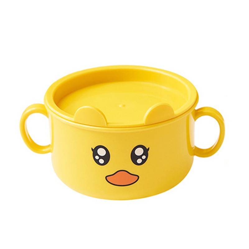 Bộ Tô Muỗng Nĩa Họa Tiết Vịt Hoạt Hình Dễ Thương Dành Cho Trẻ Mẫu Giáo