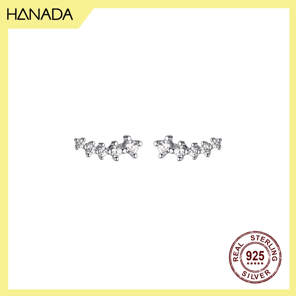 Bông Tai Bạc 925 Hanada 0796 Đá Trắng Kiểu Dài ( 1 Đôi ) D13