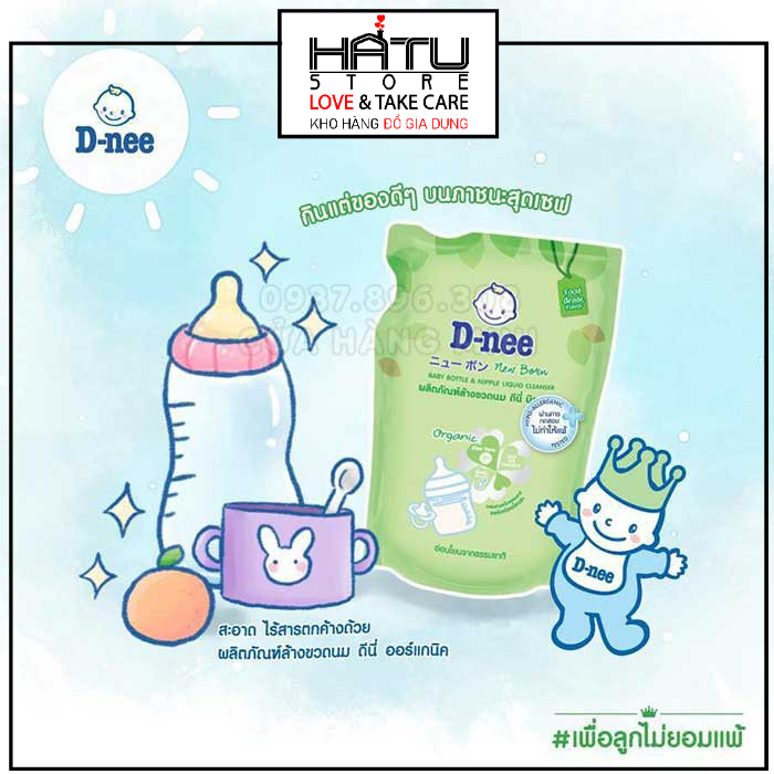 Nước rửa bình sữa dnee thái lan dung tích 600ml date mới nhất