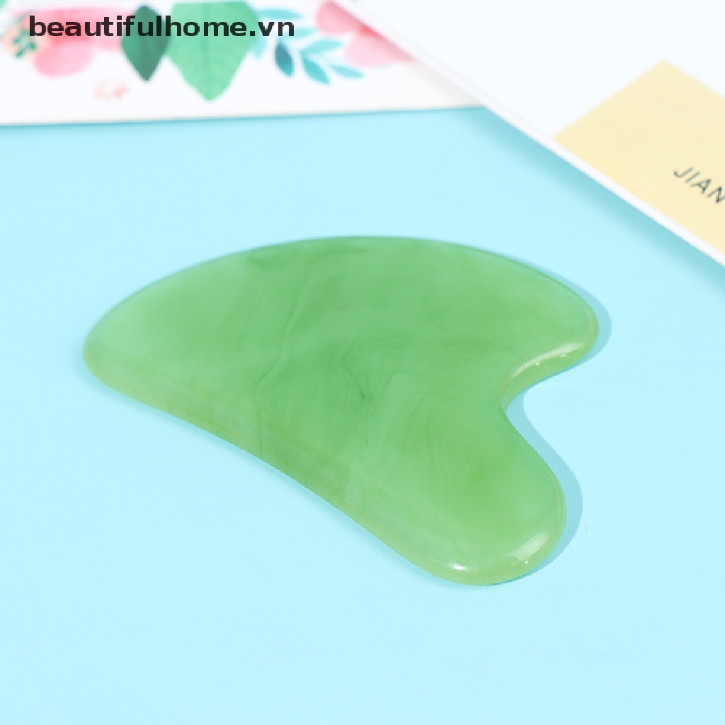 Dụng Cụ Mát Xa Gua Sha Bằng Đá Ngọc Bích Tự Nhiên Xóa Nếp Nhăn