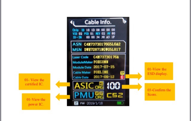 POWER-Z MF001 Máy kiểm tra cáp sạc chuẩn MFI ,củ sạc PD chính hãng,linh kiện-fake