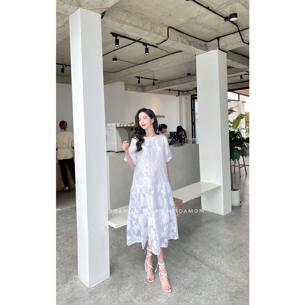 Váy đầm bầu dáng maxi ren cao cấp đi chơi đi du lịch đi biển V200