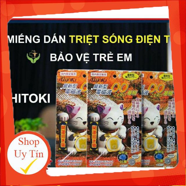Miếng dán triệt sóng điện từ hình mèo may mắn hàng nhật