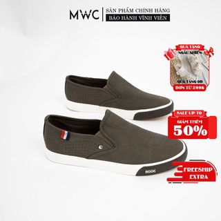 Giày Slipon nam chất liệu da mũi tròn MWC NASL- 6017
