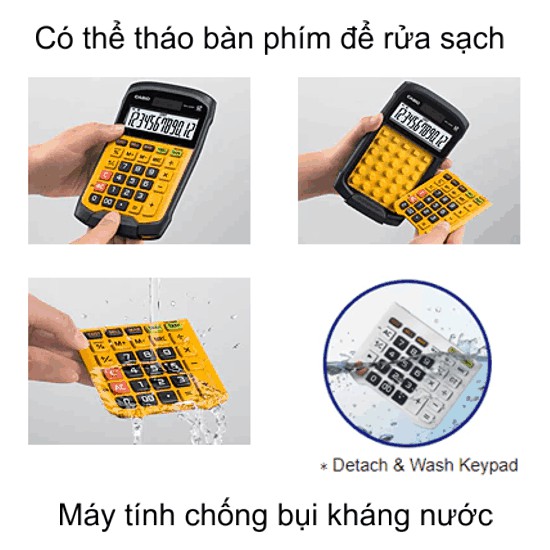 Máy tính Casio WM-320MT Kháng Nước Chống Bụi Cỡ Nhỏ 12 số BH 7 năm