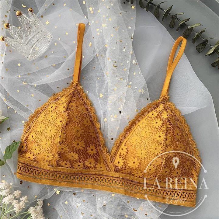 ÁO LÓT nữ nâng ngực LAREINA BRA không gọng ren ngực hoa cúc baby siêu xinh