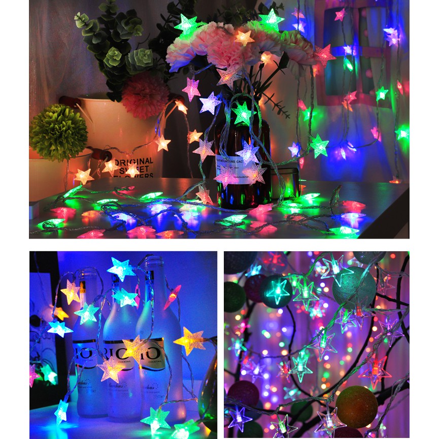 Đèn LED Trang Trí Hình Ngôi Sao, Trang Trí Noel, Tết