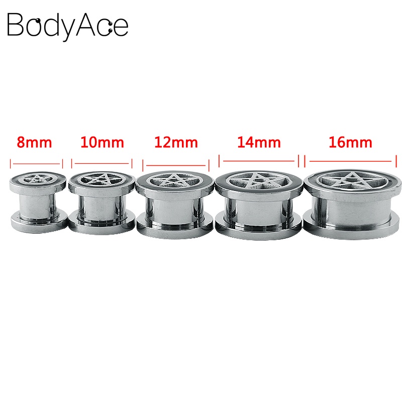Khuyên Nong Tai Hình Ngôi Sao Bằng Thép Không Gỉ 316 6-22mm