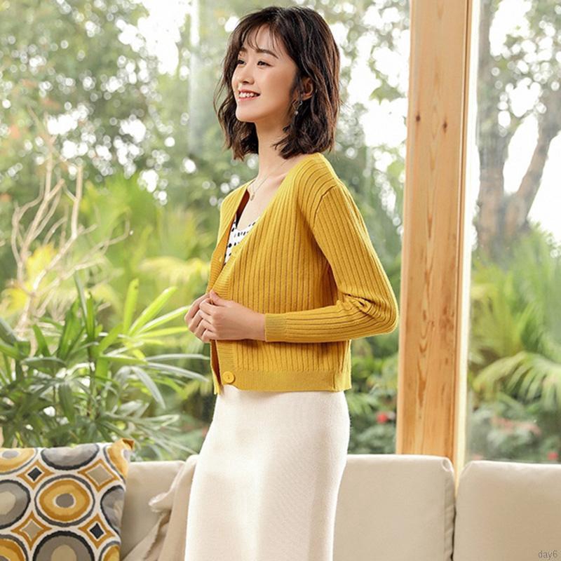 Áo Cardigan dệt kim tay dài phong cách Hàn Quốc