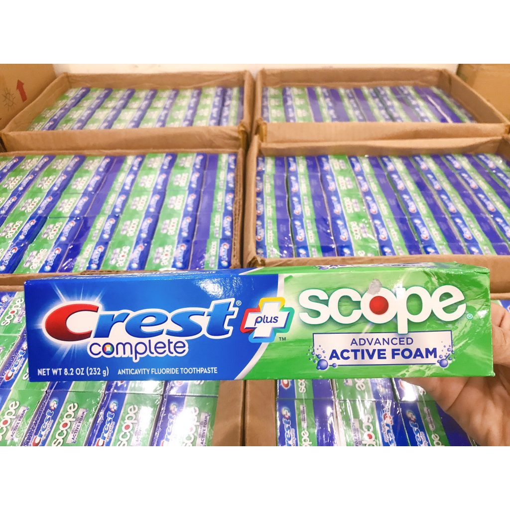 Kem Đánh Răng Crest Complete Whitening Plus Scope Advanced Active Foam 232g