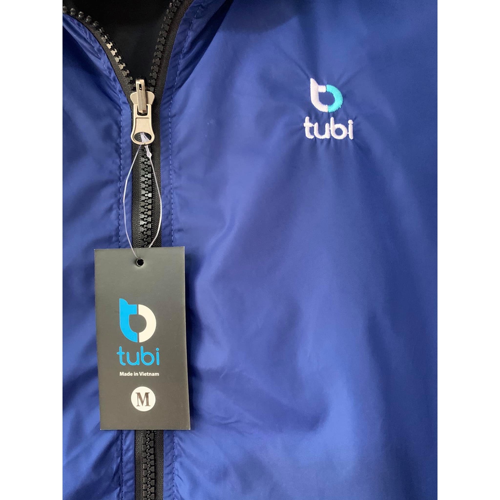 Áo khoác Tubi 2 Mặt Màu Xanh Đậm Nón Rời