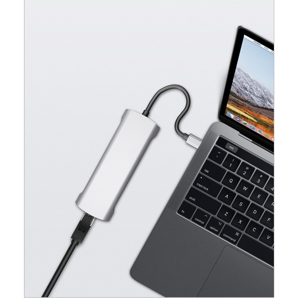 Bộ chuyển đổi HUB Type C Macbook 9in1 YCE 4K HDMI/Lan/AudioJack 3.5 xuất hình 4K - Home and Garden