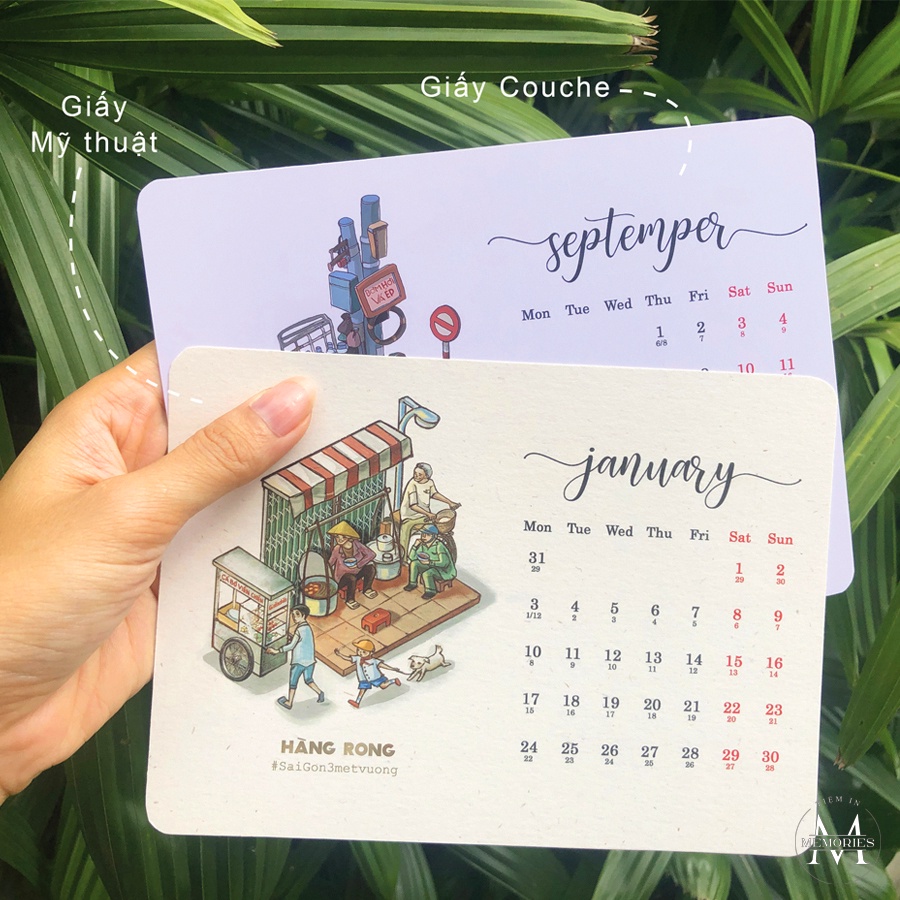 Lịch để bàn 2024 - Saigon 3 mét vuông - Tiệm in Memories - lịch, lịch 2024, lịch âm 2024 in hình xinh xắn