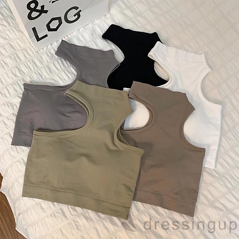 Áo tank top cổ cao lệch vai màu sắc thời trang cho nữ