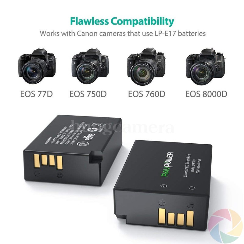 [Mã 44ELSALE2 giảm 7% đơn 300K] Bộ pin sạc Ravpower LP-E17 cho CANON 750D/760D/800D/M3/M5/M6… Chính hãng