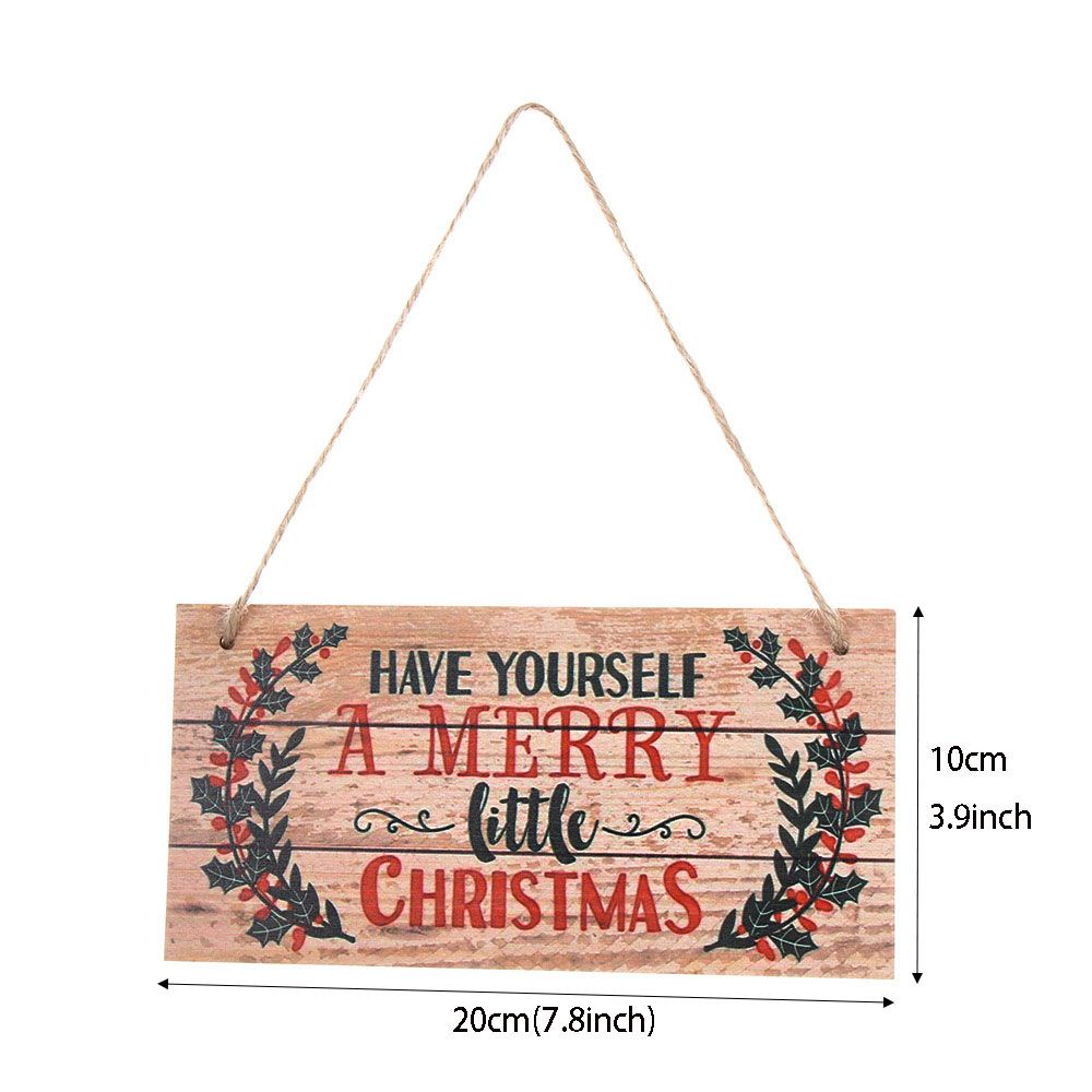 Bảng Gỗ Treo Cửa In Chữ Merry Christmas Trang Trí Nhà Cửa/Giáng Sinh