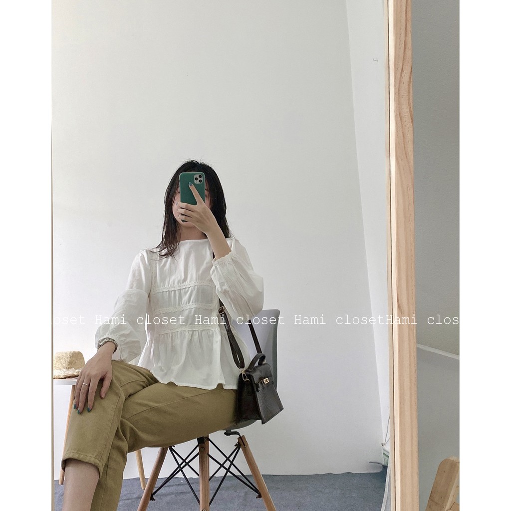 Áo babydoll viền ren chân xòe hàng quảng châu cao cấp chất mịn mát mã A014