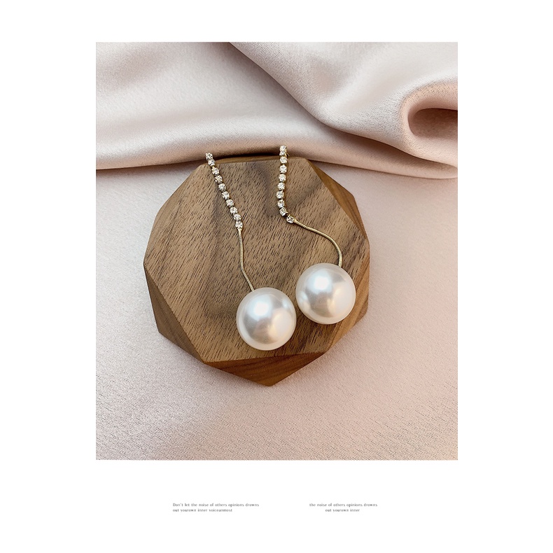 Khuyên tai mạ bạc 925 đính ngọc trai nhân tạo phong cách Hàn Quốc sang trọng