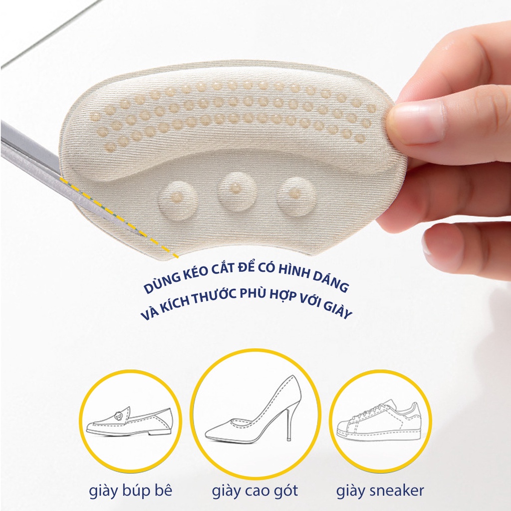 Combo 2 cặp lót giày giảm size cho giày bị rộng, giúp êm chân, chống đau gót sau hiệu quả Beli BL021 và PK198