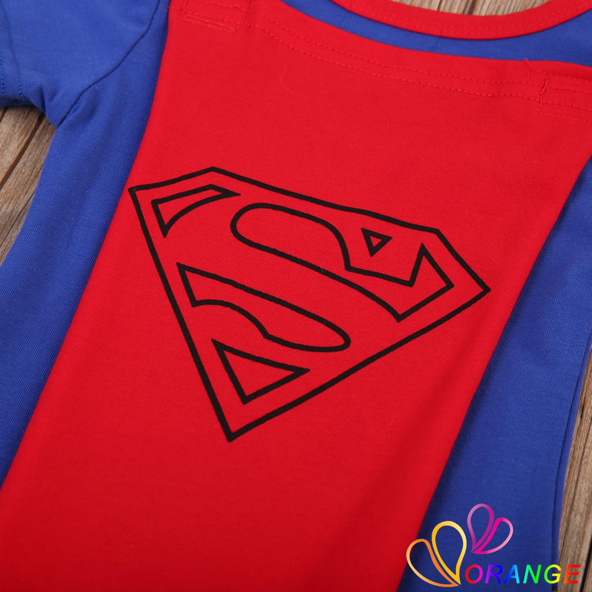 Áo Liền Quần Ngắn Tay In Hình Superman Cho Bé Trai Sơ Sinh Từ 0-24 Tháng Tuổi