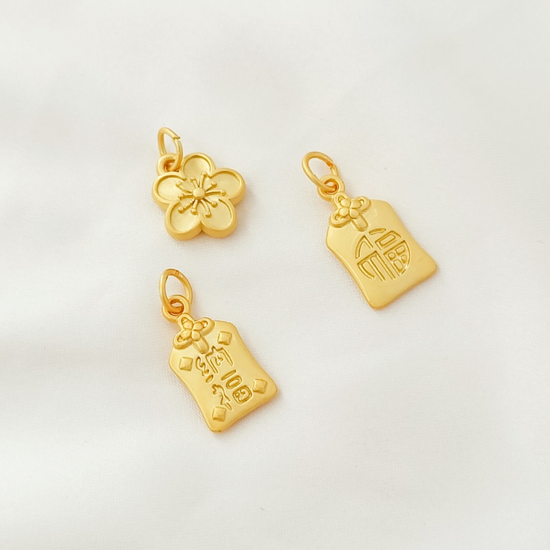 Thẻ Màu Vàng Kim Hình Hoa Đào Nở Dùng Làm Vòng Tay / Dây Chuyền DIY