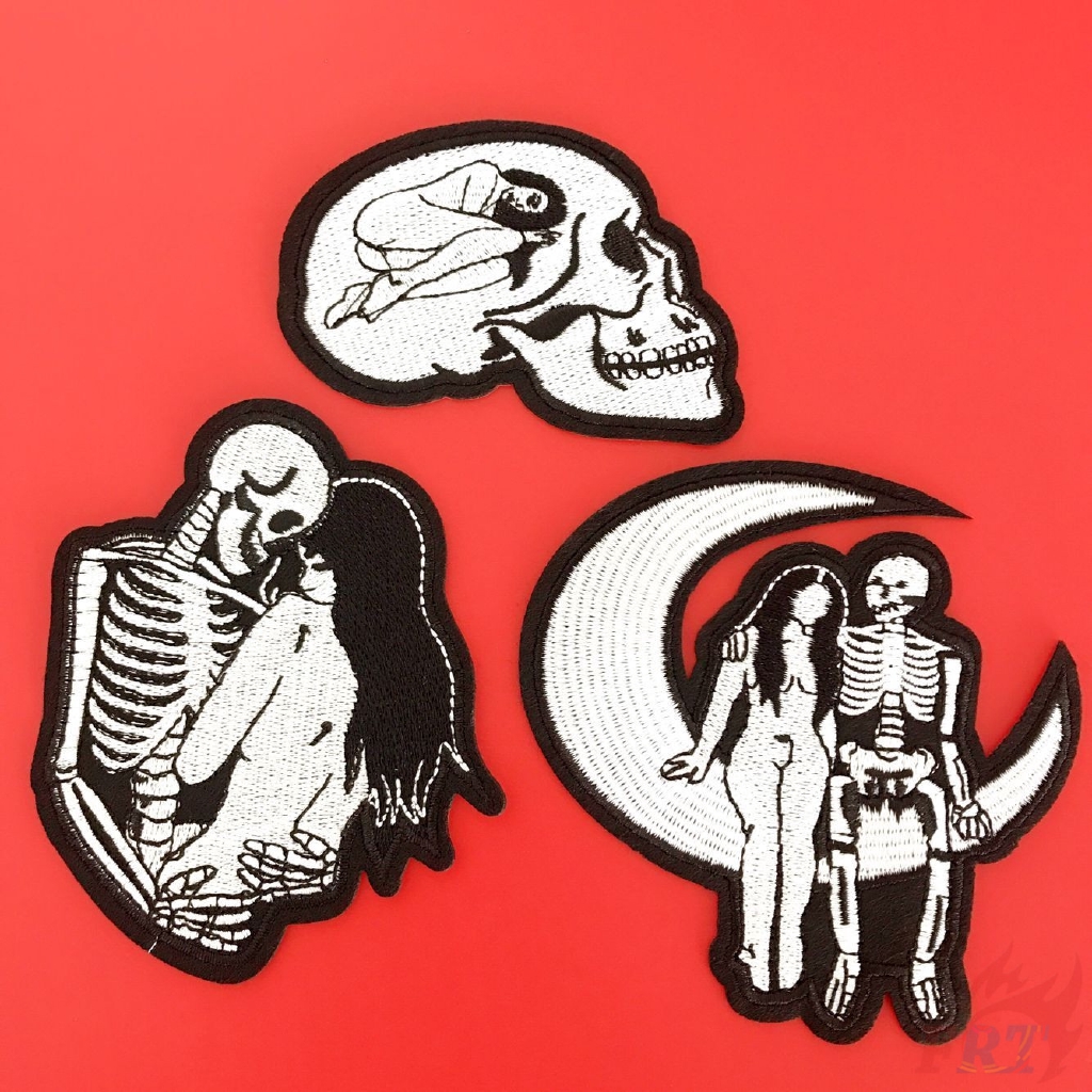 Miếng dán ủi may hình đầu lâu phong cách Gothic