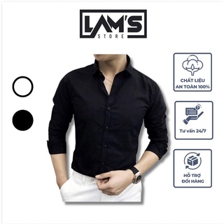 Áo sơ mi nam vải lụa thái chống nhăn LAM'S STORE ,sơ mi nam cổ bẻ, sơ mi nam đen ,sơ mi nam trắng các mầu
