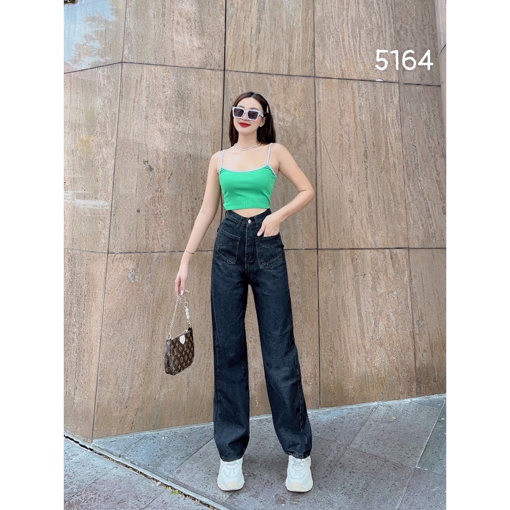[ KHỎE KHOẮN ] QUẦN JEANS ỐNG RỘNG NỮ LƯNG CAO LAI CUỐN 2 TÚI TRƯỚC CHÉO MÀU XÁM ĐẬM CAO CẤP HADI SIÊU HOT HIT VẢI ĐẸP