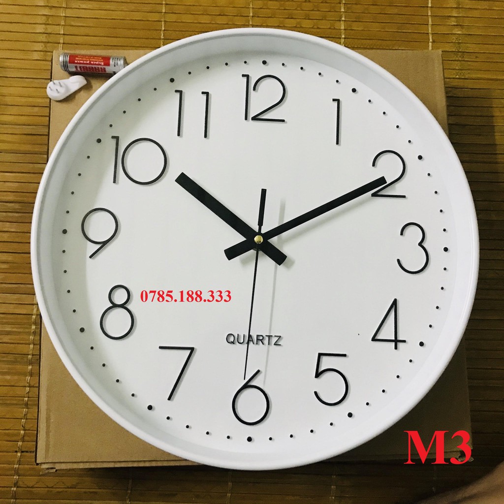 [8 Mẫu Cao Cấp] Đồng Hồ Treo Tường Kim Trôi Cực Đẹp. (Tặng : pin+ móc treo 3 chân)